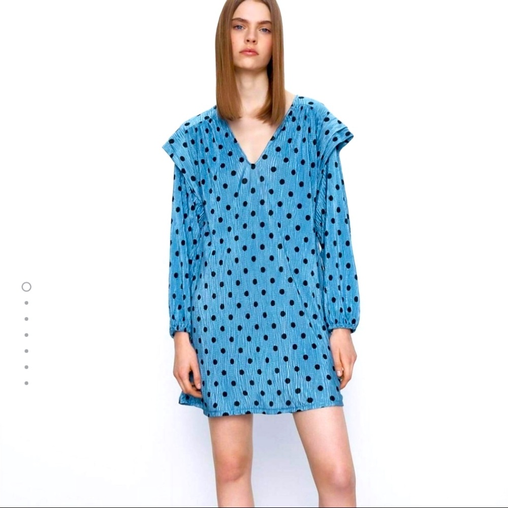 Blue Polka Dot Mini Dress